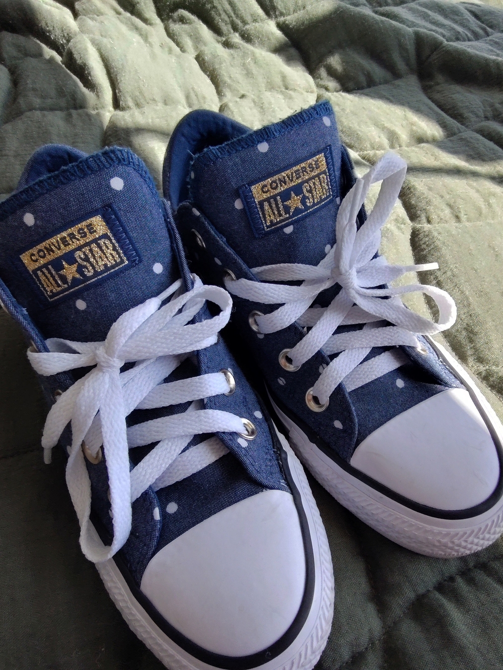 Converse Kids Blue Polka Dot All Star Sneakers